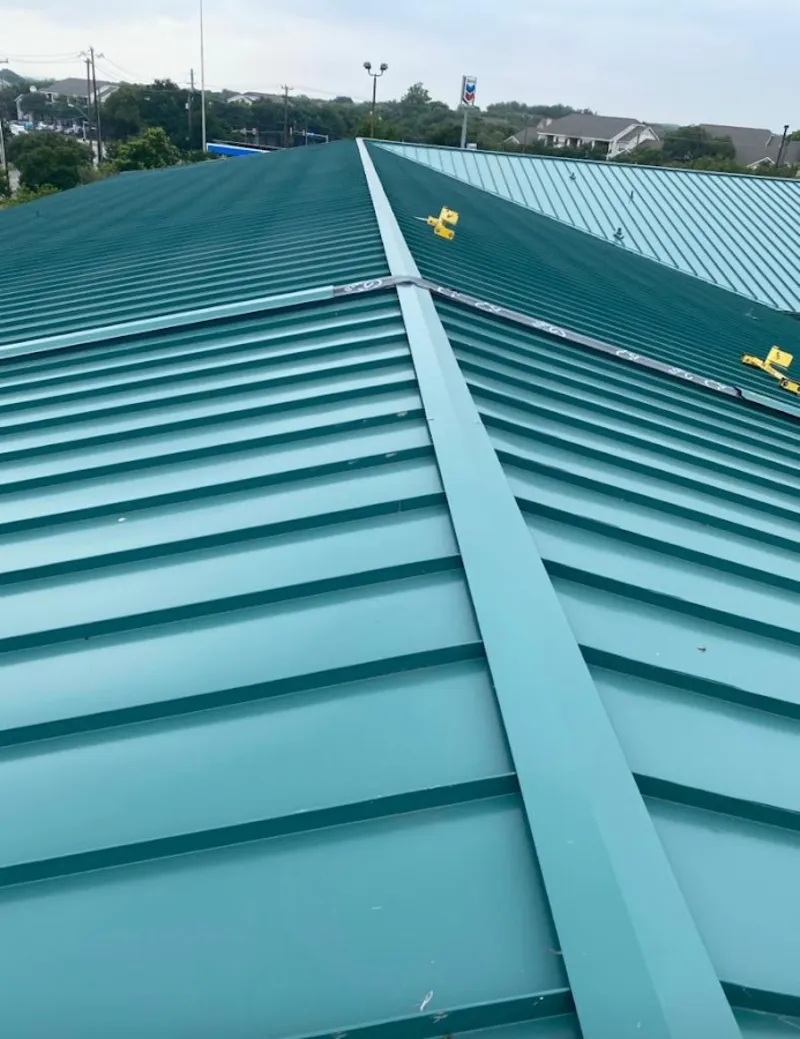 Green commercial metal roof ridge and valley for Metal Roof Repair in West Seneca